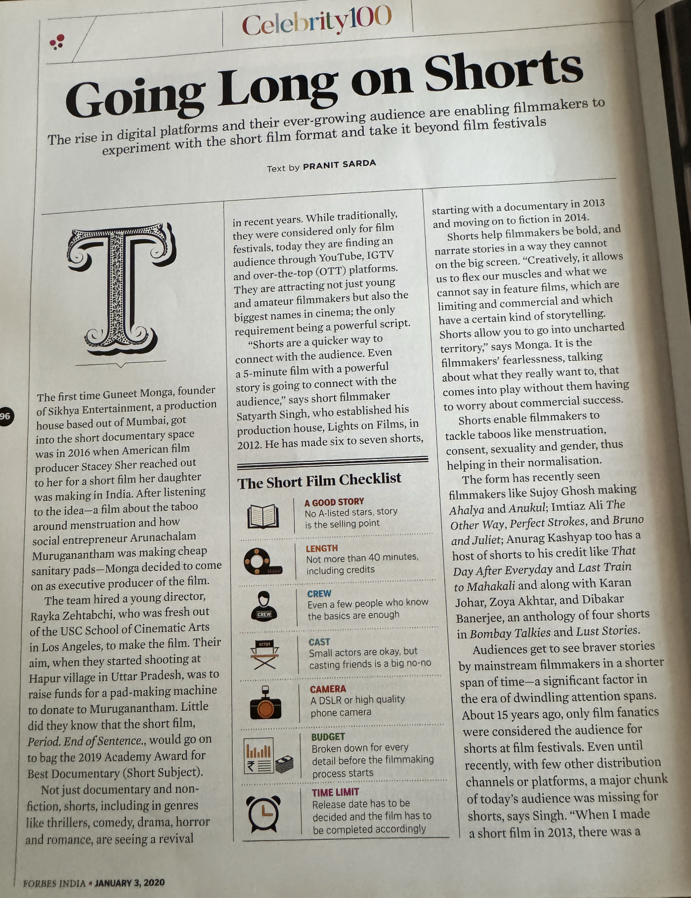 Forbes India — Going Long on Shorts, page 96