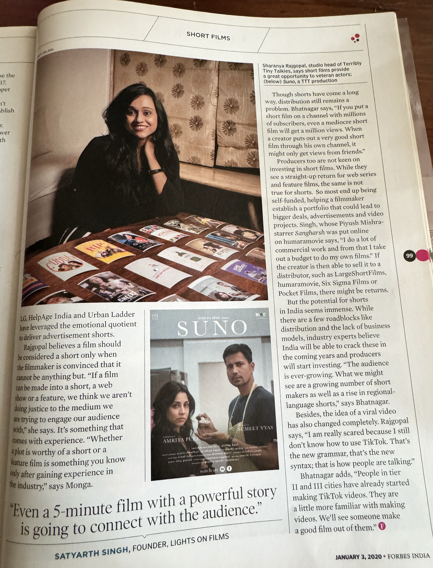 Forbes India — Going Long on Shorts, page 99